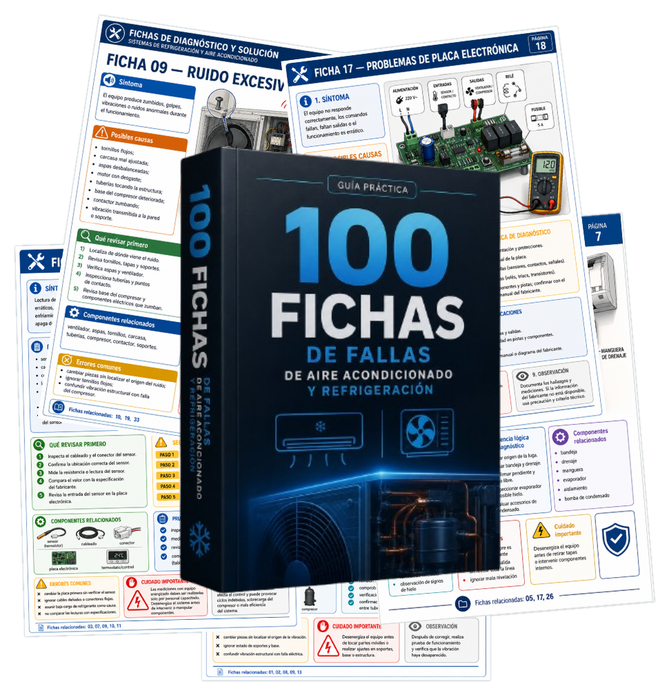 100 Fichas de Fallas de Aire Acondicionado y Refrigeración